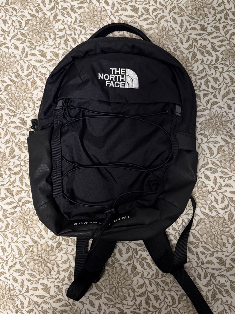 The North Face Black Borealis Mini Backpack with Bungee Front